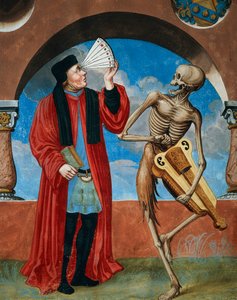 アルブレヒト・カウフの「死の舞踏」サイクルより、死、カノン弁護士、占星術師 作： Niklaus Manuel