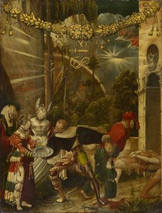 洗礼者ヨハネの斬首、1517年頃（松林に油彩） 作： Niklaus Manuel