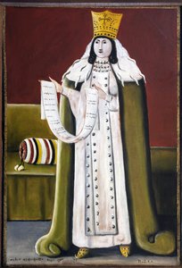 Reine Tamar (Thamar) de Georgie (1160-1213) - Queen Tamar par Pirosmani (Piroswmanashvili), Niko (1862-1918).オイルクロスに油彩、サイズ：93,5x65