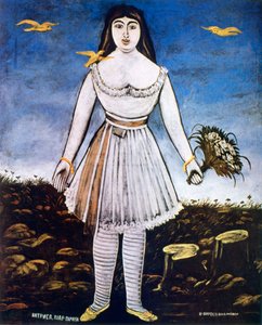 女優マルガリータ、1909 作： Niko Pirosmanishvili