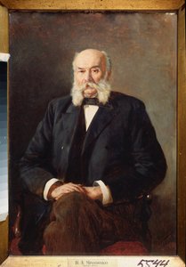 作家イヴァン・ゴンチャロフ (1812-1891) の肖像 (著者 I ゴンチャロフの肖像) - ニコライ・アレクサンドロヴィッチ・ヤロシェンコ (ヤロチェンコ) (1846-1898) による絵画、キャンバスに油彩 作： Nikolai Aleksandrovich Yaroshenko
