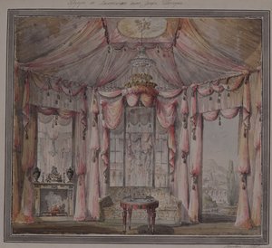 1790年代、モスクワのベズボロコ伯爵邸の私室のインテリアデザイン 作： Nikolai Alexandrovich Lvov