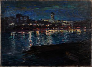 夜のセーヌ川 c. 1905年。 作： Nikolai Alexandrovich Tarkhov