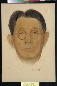 片山千の肖像 (1859-1933) - Nikolai Andreevich Andreev (1873-1932) 作、紙に血とチョーク (32.5x22.4 cm) 作： Nikolai Andreevich Andreev