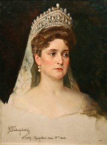 「皇后アレクサンドラ・フョードロヴナの肖像」、1907年 作： Nikolai Bodarevsky