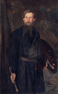 アーティストの肖像ヴィクトル・ヴァスネツォフ1848-1926、1891 作： Nikolai Dmitrievich Kuznetsov