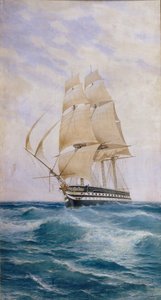 行上の船インペラトリツァ マリヤ、1890 年代 作： Nikolai Dmitryevich Prokofyev