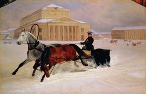 1852年にモスクワのボリショイ劇場でトレースホースとポールペア