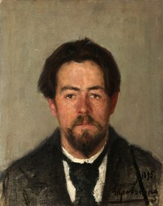 作者アントン・チェーホフの肖像、1860～1904年、1895年。 作： Nikolai Ivanovich Kravchenko