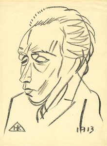 詩人ヴェリミールフレブニコフの肖像1885-1922、1913 作： Nikolai Ivanovich Kulbin