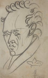詩人ヴァシーリー・カメンスキーの肖像 1884～1961 年、1913 年。 作： Nikolai Ivanovich Kulbin