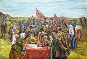 国債調印、1930年代半ば。 作： Nikolai Ivanovich Shestakov