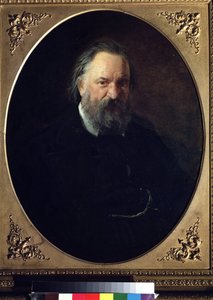 「作家アレクサンドル・ヘルツェン（アレクサンドル・ヘルツェン）の肖像（1812-1870）」ニコライ・ニコラエヴィッチ・ゲ（ゲイ）（1831-1894）による絵画1867年国立トレチャコフ美術館、モスクワ 作： Nikolai Nikolajevitch Gay