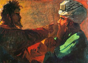 キリストとニコデモ研究、1889 作： Nikolai Nikolayevich Ge