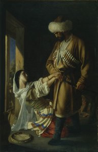 レイラとカジ アブレク M. レルモントフの詩の後、1852 年 作： Nikolai Nikolayevich Ge