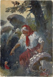 バーバ・ヤーガ、1889年 作： Nikolai Nikolayevich Karasin