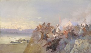 Khan Kuchumの軍隊の最後の敗北。 1598 年、1891 年。 作： Nikolai Nikolayevich Karasin