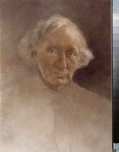 詩人ヴャチェスラフ・イワノフ（1866-1949）の肖像、20世紀（板にパステル、木炭、赤チョーク 作： Nikolai Nikolayevich Vysheslavtsev