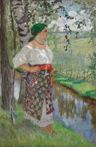 小川の農民の女性 作： Nikolai Petrovich Bogdanov Belsky