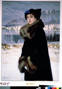 Portrait de la ballerina Lyudmila Mesaksudi Barash (バレエ ダンサー Lyudmila Mesaksudi Barash の肖像)。 Peinture de Nikolai Petrovich Bogdanov Belsky (Bogdanov-Belsky) (Bogdanov Belski) (Bogdanov-Belski) (1868-1945)。 テンペラ・シュル・トワル