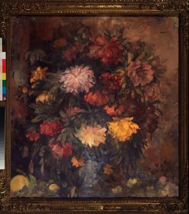 牡丹 - 牡丹 - Nikolai Nikolayevich Sapunov (Sapunov) (1880-1912) によるアートワーク、キャンバスにテンペラ