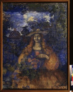 ジョルジュ・ビゼー (1838-1875) のオペラ「カルメン」のためのプロジェクト。 Nikolai Nikolayevich Sapunov (Sapunov) (1880-1912) の作品、キャンバスにテンペラ、1905 年頃。 ロシア美術、20 世紀、象徴主義。 カザフ共和国国立美術館、アルマトイ (カザフスタン)。 作： Nikolaj Nikolaevic Sapunov