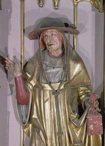 イセンハイムの祭壇画、聖ジェローム、聖ジェロームの詳細、c.1490木にペイント 作： Nikolaus Hagenauer