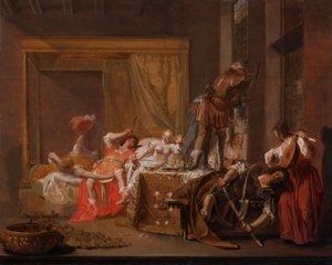 メッサリーナとガイウス・シリウスの結婚式の場面」1645年から1650年頃（パネルに油彩