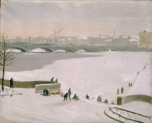 凍ったネヴァ川を渡る、1935 作： Nikolay Fyodorovich Lapshin