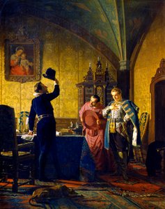 虚偽のドミトリーは、1874年にジグスムント3世のヴァーサ王に忠誠を誓いました。 作： Nikolay Nevryov