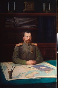 皇帝ニコラス 2 世 (1868-1918) の肖像画。 ニコライ・シェステリコフの絵画、キャンバスに油彩 作： Nikolay Shesterikov