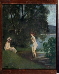 A Bather (A Bather) - Nikolai Vladimirovich Sinezubov (Nicolas Sinezouboff) (1891-1956) による絵画、キャンバスに油彩 作： Nikolay Vladimirovic Sinezubov