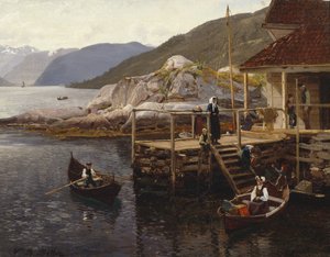 バレストランドより（キャンバスに油彩） 作： Nils Bjørnsen Møller