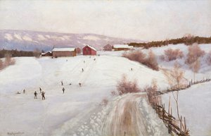 ノルウェーの冬（キャンバスに油彩）