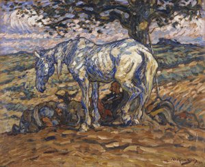 ドンキホーテスホースロシナンテ、1911年（段ボールに油彩） 作： Nils Kreuger