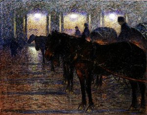オペラハウス前の馬車（ストックホルム 作： Nils Kreuger