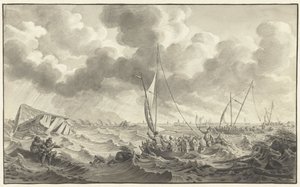 カンペン近くの堤防決壊、1775 年 作： Noach van der Meer (II)