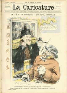 La Caricature』（1880年）の表紙に描かれたノエル・ドルヴィル（1861-1938年）のイラスト 作： Noel Dorville