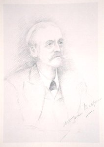 アーサー・ジェームズ・バルフォア卿（1848-1930）の肖像（「エンタテ・コーディアル」のアルバムより 作： Noel Dorville
