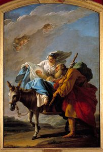 エジプトへの飛行。クリスマス・ハレ（1711-1781）の絵画 作： Noel Halle