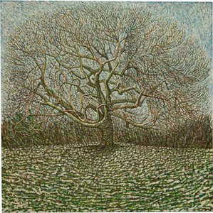 去年の冬の木、2023年（リネンに油彩） 作： Noel Paine