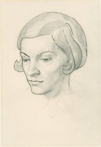 画家の妻の肖像、セリア・ファインズ（紙に鉛筆）