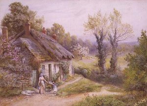 コテージガーデンの母と子 作： Noel Smith