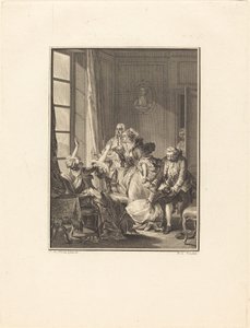 ジュリーは肘掛け椅子で気絶する 作： Noël Le Mire after Jean Michel Moreau