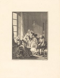 ジュリーは肘掛け椅子で気絶する 作： Noël Le Mire after Jean Michel Moreau