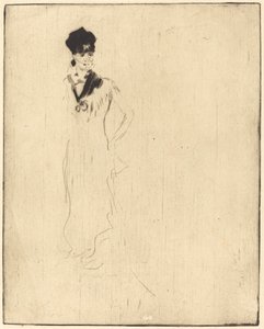 紫の若い女性のスケッチ 作： Norbert Goeneutte