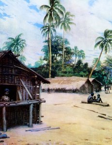 ソロモン諸島の村、1908年 作： Norman Hardy