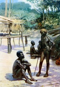 「ヤム小屋と先住民」、エスピリトゥサント、ニューヘブリディーズ、1908 作： Norman Hardy