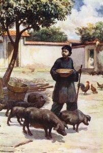中国。中庭（カラーリトグラフ 作： Norman Hardy