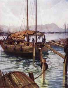 中国：香港の港（カラーリトグラフ 作： Norman Hardy